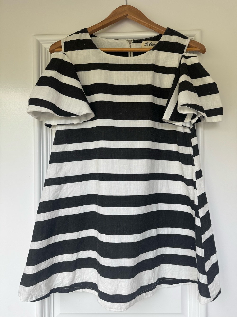 Listicle Black and White Striped Top